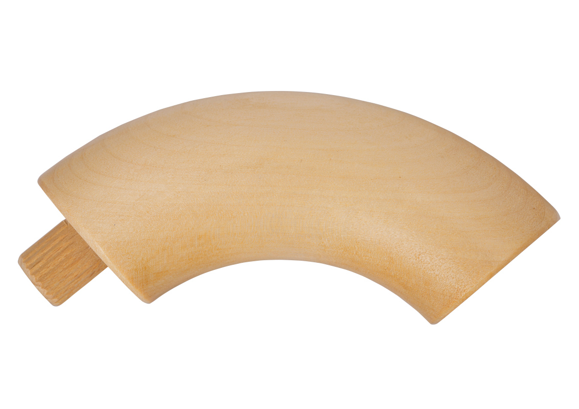 Endbocht 90° - Berk - diverse diameters, voor ronde houten leuning