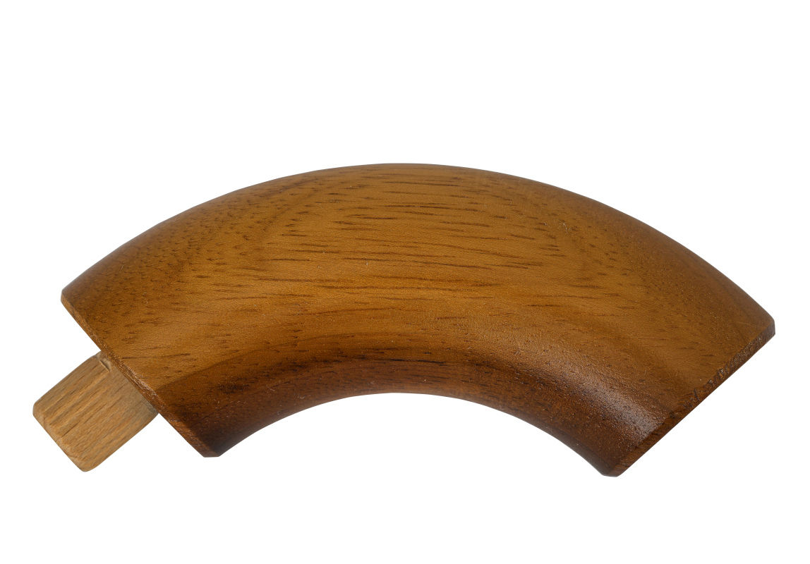 Endbocht 90° - Kambala - diverse diameters, voor ronde houten leuning