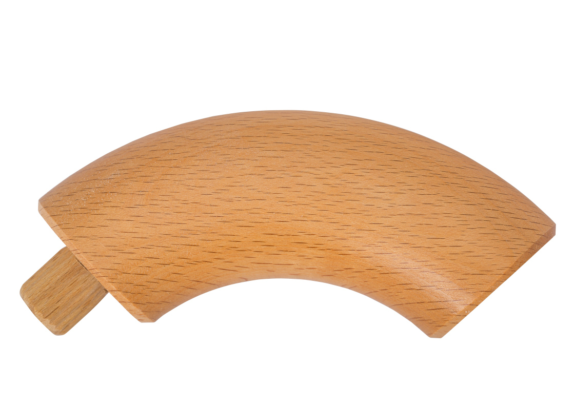 Endbocht 90° - Beuk gestoomd - diverse diameters, voor ronde houten leuning