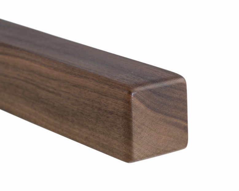 houten leuning notenhout - vierkant, 45 x 45 mm