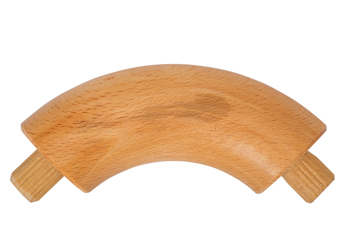 Verbindingsbocht 90° - Beuk gestoomd - diverse diameters, voor ronde houten leuning