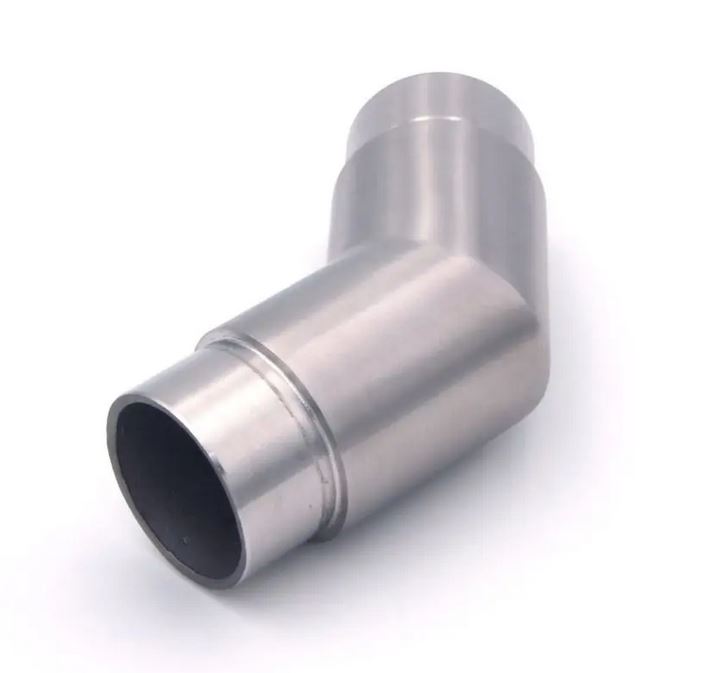 Edelstalen verbinder 45°, voor Ø 42,4 mm