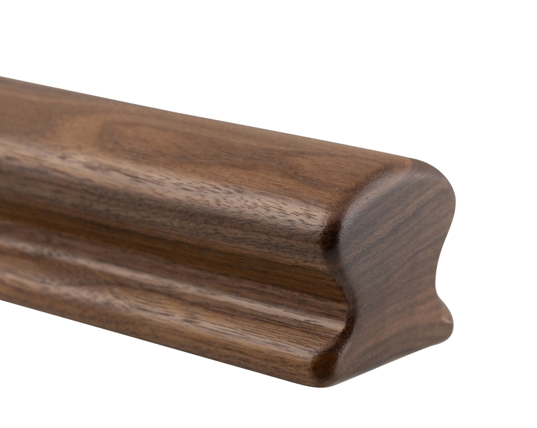 Houten leuning Notenhout - omegavorm, 55 x 50 mm