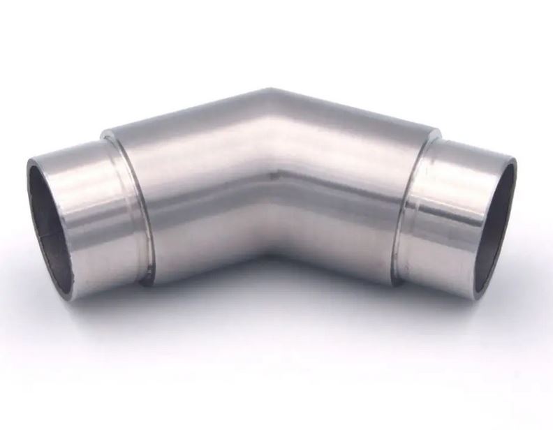 Edelstalen verbinder 45°, voor Ø 42,4 mm