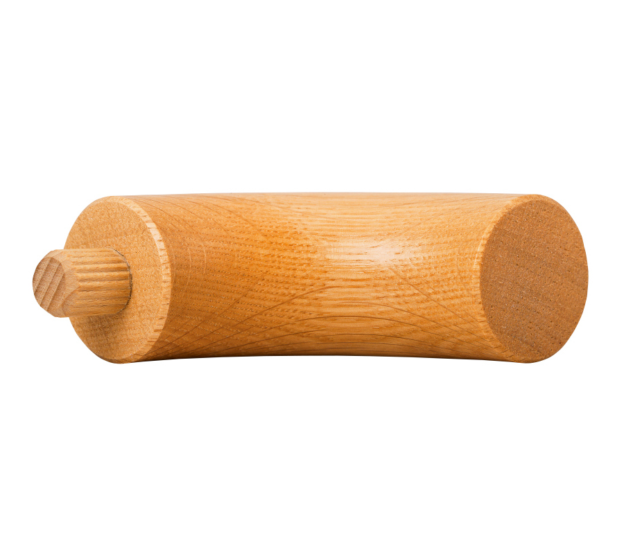 Endbocht 90° - Eur. eik - diverse diameters, voor ronde leuning