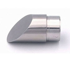 Edelstalen eindkap schuin 45°, voor Ø 42,4 mm