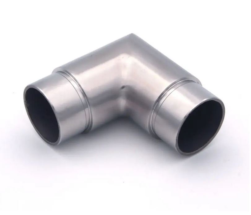 Edelstalen verbindingshoek 90°, voor Ø 42,4 mm