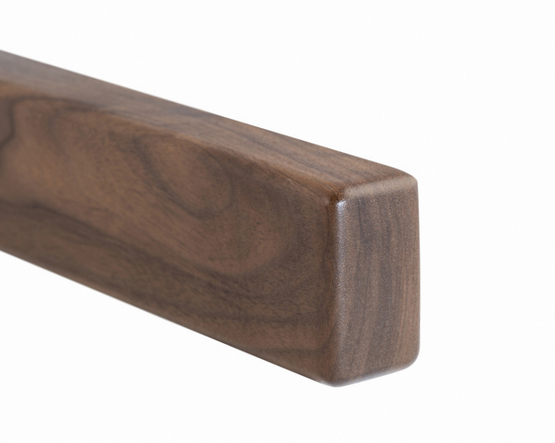 houten leuning notenhout - rechthoekig, 30 x 50 mm