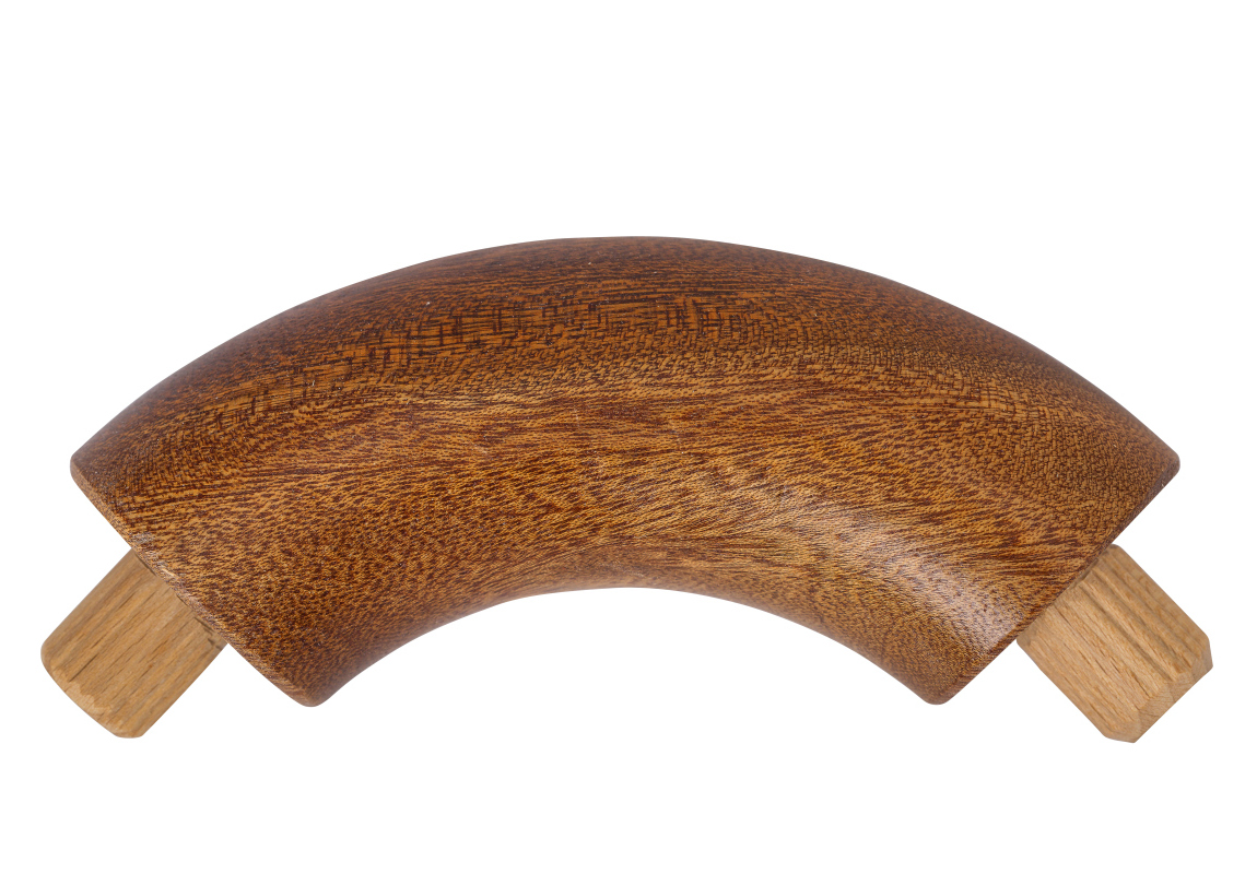 Verbindingsbocht 90° - Mahonie - diverse diameters, voor ronde houten leuning
