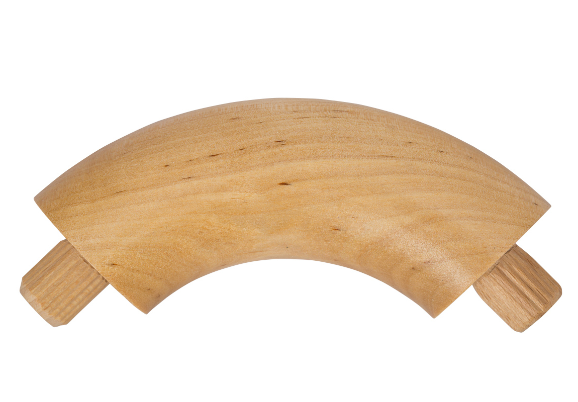 Verbindingsbocht 90° - Berk - diverse diameters, voor ronde houten leuning