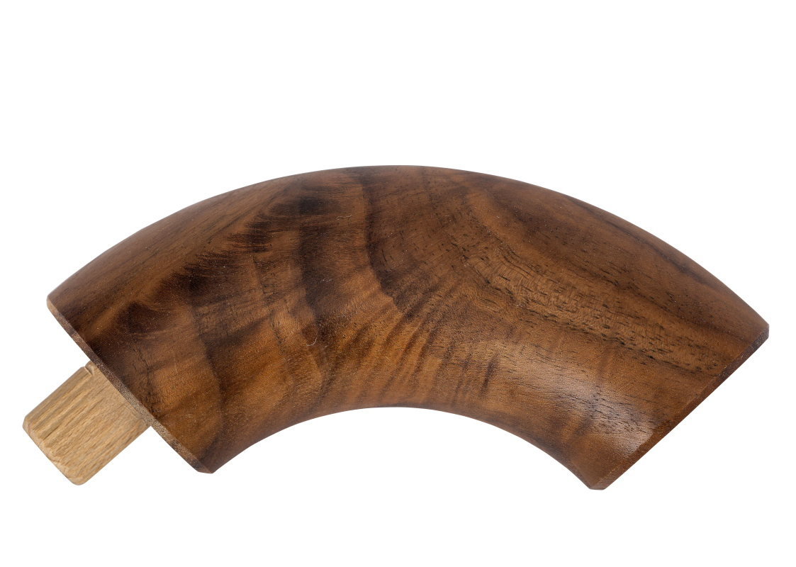 Endbocht 90° - Amerikaans notenhout - diverse diameters, voor ronde houten leuning