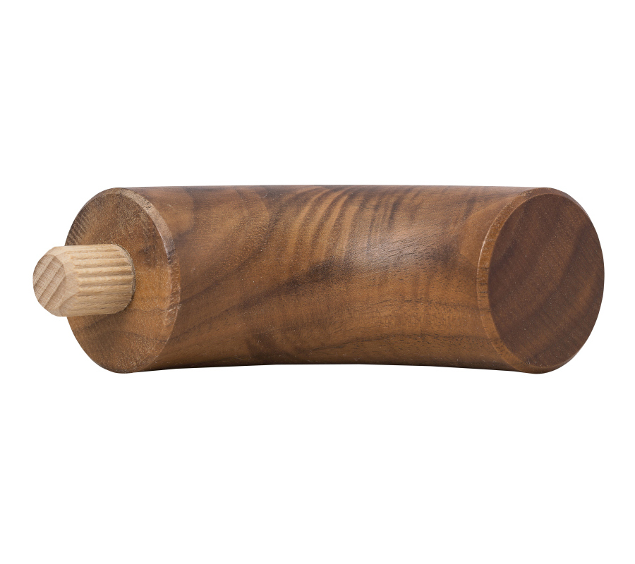 Endbocht 90° - Amerikaans notenhout - diverse diameters, voor ronde houten leuning