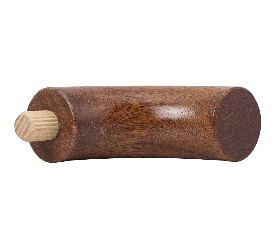 Endbocht 90° - Mahonie - diverse diameters, voor ronde houten leuning