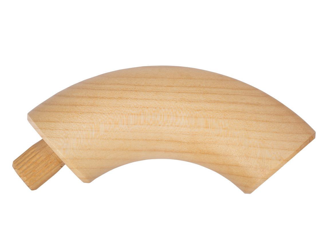 Endbocht 90° - Esdoorn - diverse diameters, voor ronde houten leuning